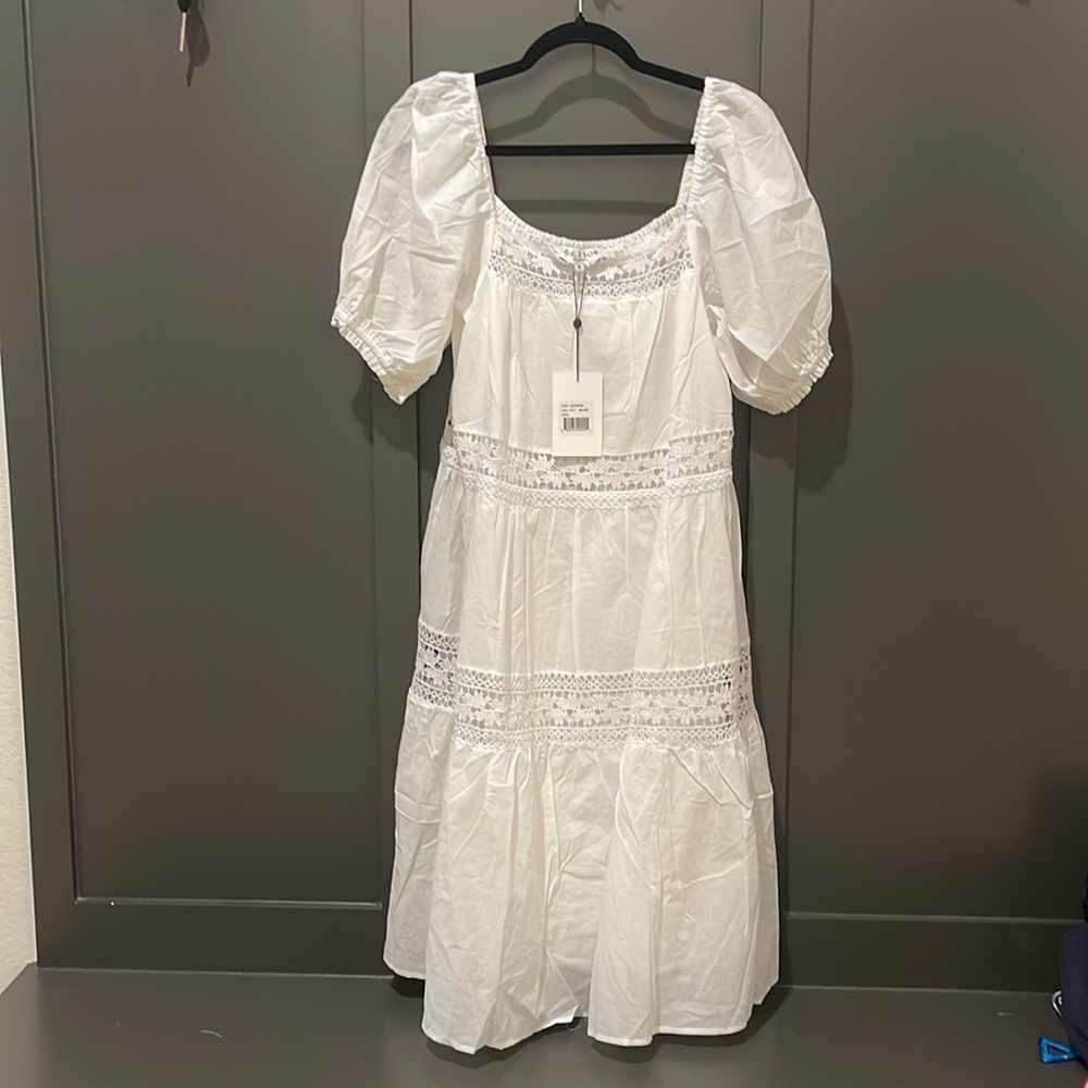 NWT Hale Bob White Midi Dress M